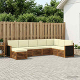 Set di divani da esterno con cuscino 6 pcs Naturale e Crema