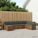 Set di divani da esterno con cuscino 6 pcs Naturale e Antracite