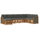 Set di divani da esterno con cuscino 6 pcs Naturale e Antracite