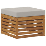 Set di divani da esterno 6 pcs Naturale e Grigio Chiaro