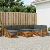 Set di divani da esterno con cuscino 7 pcs Naturale e Antracite