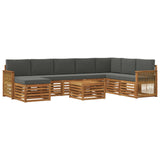 Set di divani da esterno con cuscino 7 pcs Naturale e Antracite