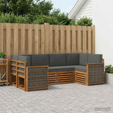 Set divano sezionale con cuscino 5 pcs Naturale e Antracite