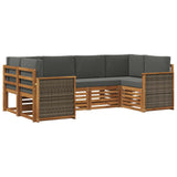 Set divano sezionale con cuscino 5 pcs Naturale e Antracite
