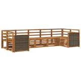 Set divano sezionale 6 pcs Naturale Legno di Acacia Massello