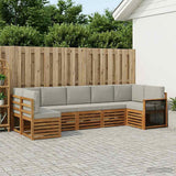 Set divano sezionale con cuscino 6 pcs Naturale e Grigio Chiaro