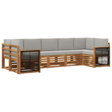 Set divano sezionale con cuscino 6 pcs Naturale e Grigio Chiaro