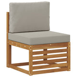Set divano sezionale con cuscino 6 pcs Naturale e Grigio Chiaro