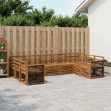 Set divano sezionale 7 pcs Naturale Legno di Acacia Massello