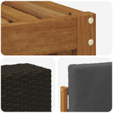 Set divani 10 pcs Naturale e Antracite Legno di Acacia Massello