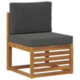 Set divani 10 pcs Naturale e Antracite Legno di Acacia Massello