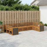 Set divano sezionale 7 pcs Naturale Legno di Acacia Massello