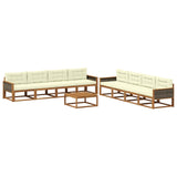 Set di divani da esterno con cuscino 9 pcs Naturale e Crema