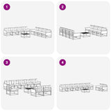 Set di divani da esterno 9 pcs Naturale e Grigio chiaro
