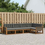 Set di divani da esterno con cuscino 5 pcs Naturale e Antracite