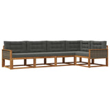 Set di divani da esterno con cuscino 5 pcs Naturale e Antracite