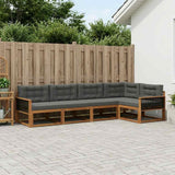 Set di divani da esterno con cuscino 5 pcs Naturale e Antracite