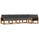 Set di divani da esterno con cuscino 5 pcs Naturale e Antracite