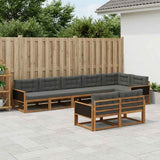 Set di divani da esterno 8 pz Naturale e Antracite