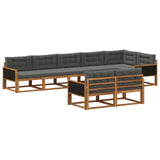 Set di divani da esterno 8 pz Naturale e Antracite