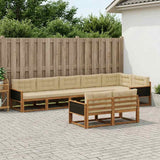 Set di divani da esterno 8 pz Naturale e Beige