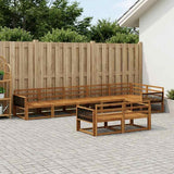 Set di divani da esterno 8 pz Naturale Legno di Acacia Massello