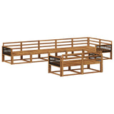 Set di divani da esterno 8 pz Naturale Legno di Acacia Massello