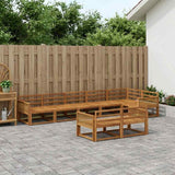 Set di divani da esterno 8 pz Naturale Legno di Acacia Massello