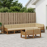 Set di divani da esterno 8 pz Naturale e Beige