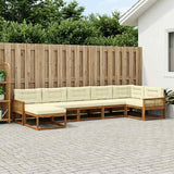 Set di divani da esterno con cuscino 7 pcs Naturale e Crema