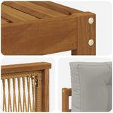 Set di divani da esterno 7 pcs Naturale e Grigio Chiaro