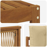 Set di divani da esterno con cuscino 7 pcs Naturale e Beige