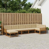 Set di divani da esterno con cuscino 7 pcs Naturale e Beige