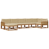 Set di divani da esterno con cuscino 7 pcs Naturale e Beige