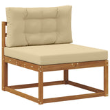 Set di divani da esterno con cuscino 7 pcs Naturale e Beige