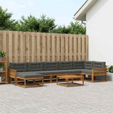 Set di divani da esterno con cuscino 8 pcs Naturale e Antracite