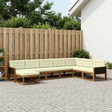 Set di divani da esterno con cuscino 8 pcs Naturale e Crema