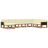 Set di divani da esterno con cuscino 8 pcs Naturale e Crema