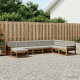 Set di divani da esterno 8 pcs Naturale e Grigio Chiaro