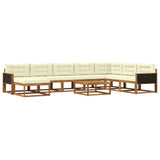 Set di divani da esterno 9 pcs Legno di Acacia Massello