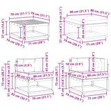 Set di divani da esterno 9 pcs Legno di Acacia Massello