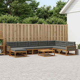 Set di divani da esterno con cuscino 9 pcs Naturale e Antracite