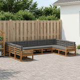 Set di divani da esterno con cuscino 9 pcs Naturale e Antracite