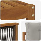 Set di divani da esterno 10 pcs Naturale e Grigio Chiaro