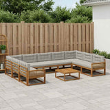 Set di divani da esterno 10 pcs Naturale e Grigio Chiaro