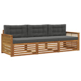 Set di divani da esterno con cuscino 3 pcs Naturale e Antracite