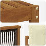 Set di divani da esterno con cuscino 5 pcs Naturale e Crema