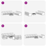 Set di divani da esterno 8 pcs Naturale e Grigio Chiaro