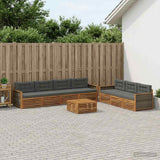 Set di divani da esterno con cuscino 8 pcs Naturale e Antracite