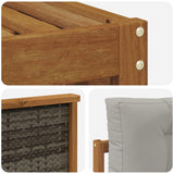 Set di divani da esterno 8 pcs Naturale e Grigio Chiaro